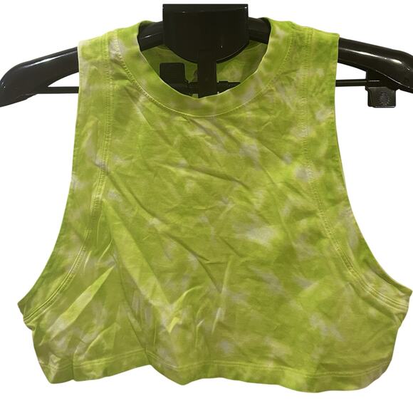 Lululemon Tops - Lululemon All Yours Cropped Cotton Tank in Marmoleado TieDye Eccentric Lime sz 4
